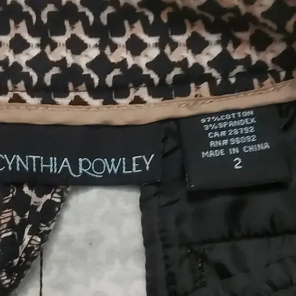 Cynthia Rowley Damask Pattern Women's Shorts 2 Preppy Classic Quiet Luxury Twee - Picture 4 of 5